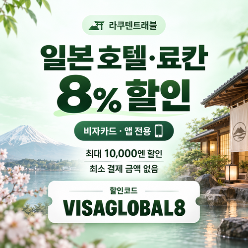 라쿠텐트래블 비자카드 8% 할인코드